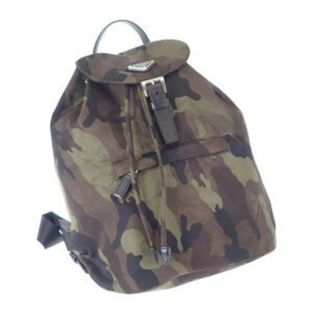 Prada Backpack Nylon Leather Testo Camouflage Kha… - image 1